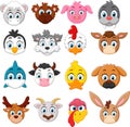 Cartoon animal head collection set