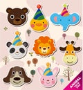 Cartoon animal head icons