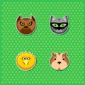 Cartoon animal heads vector set Royalty Free Stock Photo