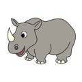 Cartoon animal illustration vector Rhino