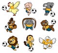 Cartoon animal soccer player icon Royalty Free Stock Photo