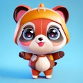 cartoon animal toy character 3D render cute puppy animal big eyes childish animated