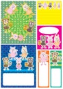 Cartoon Animals Card Set_eps Royalty Free Stock Photo