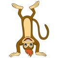 Cartoon animals for kids. Little cute monkey. Royalty Free Stock Photo