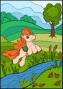 Cartoon animals for kids. Little cute pony.