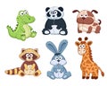 Cartoon animals outlines Royalty Free Stock Photo