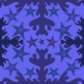 Cartoon animals seamless starfish pattern for fabrics and linens and wrapping paper and summer print
