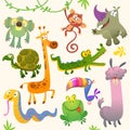 Cartoon animals set vector illustration