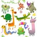 Cartoon animals set vector illustration