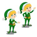 Cartoon animated boy leprechaun happy and crying isolated on a white background. Vector cartoon close-up illustration.
