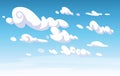 Cartoon animation style blue sky with clouds
