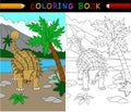 Cartoon ankylosaurs coloring page