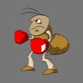 Cartoon ant boxer.