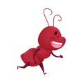 Cartoon Ant Character Running Isolated on White Background Vector Illustration Royalty Free Stock Photo