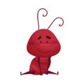 Cartoon Ant Character Sitting on the Ground Isolated on White Background Vector Illustration Royalty Free Stock Photo