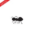 Cartoon Ant Insect Bug stylized black silhouette vector icon Royalty Free Stock Photo