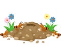 Cartoon Anthill in the forest land Royalty Free Stock Photo