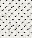 Cartoon ants marching in lines on white textured background. Seamless pattern with small black insects