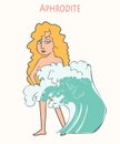 Cartoon Aphrodite Greek goddess