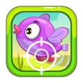 Cartoon app icon with funny bird. Royalty Free Stock Photo