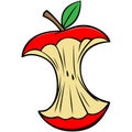 Cartoon Apple Core Royalty Free Stock Photo