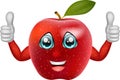 Cartoon apple giving thumbs up Royalty Free Stock Photo