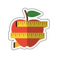 cartoon apple measuring tape lose weight