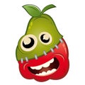 Cartoon apple and pear fruit