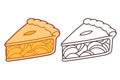 Cartoon apple pie slice drawing