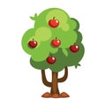 Cartoon apple tree vector illustration Royalty Free Stock Photo