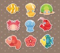Cartoon aquatic anima stickers