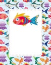 Cartoon aquatic animal card