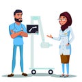 cartoon arab muslim doctors xray machine