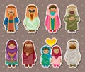 Cartoon Arabian people stickers