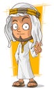 Cartoon arabian sheikh in headscarf