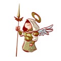 Cartoon Archangel holding a spear