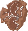 Cartoon Archeopteryx fossil Royalty Free Stock Photo