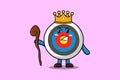 cartoon Archery target wise king with golden crown