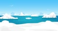 Cartoon Arctic Ice Landscape Outdoor Scene. Vector