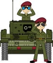 Cartoon Army Soldier in Tank