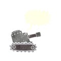 cartoon army tank with speech bubble Royalty Free Stock Photo