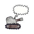 cartoon army tank with speech bubble Royalty Free Stock Photo