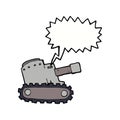 cartoon army tank with speech bubble Royalty Free Stock Photo