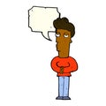 cartoon arrogant man with speech bubble