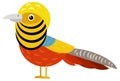 Cartoon asian animal bird pheasant isolated illustration for children