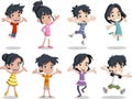 cartoon asian kids