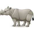 Cartoon Asian rhinoceros isolated on white background Royalty Free Stock Photo