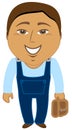 Cartoon asian worker