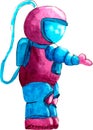 Cartoon astronaut children watercolor illustration