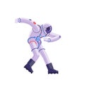 Cartoon astronaut. Dancing party cosmonaut, modern disco spaceman, comic space dancer. Vector comics astronaut